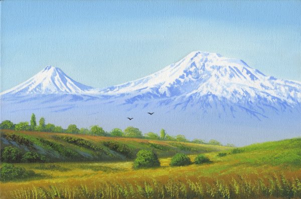 Эльбрус пейзаж акварельюdtrnjh