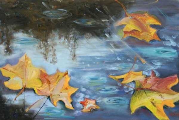 Лужа акварелью