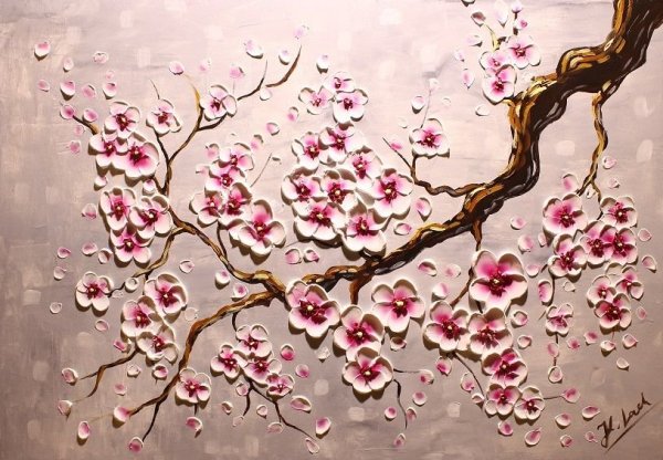 Ветка Сакуры живопись