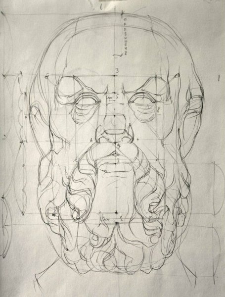 Гипсовая голова Венера Капуа рисунок