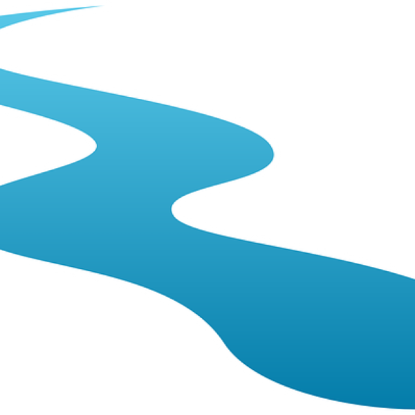 Речка на белом фоне