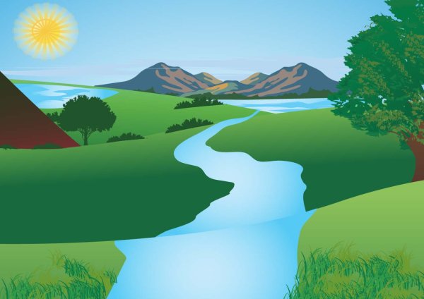Речка рисунок