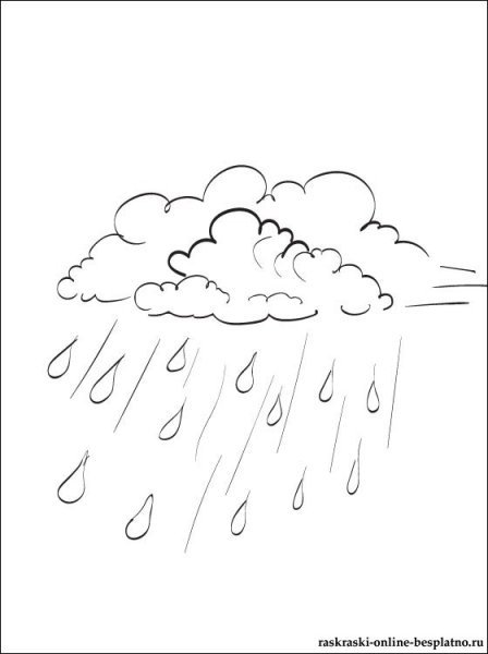 Дождь раскраска для детей