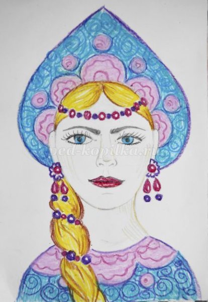 Рисование образа русской красавицы