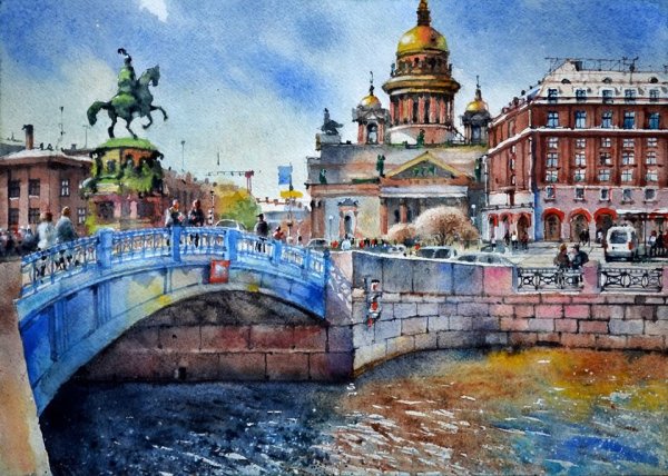 Акварель Санкт Петербург Виктория Кравченко