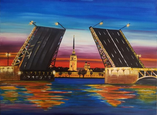 Дворцовый мост Санкт-Петербург арт
