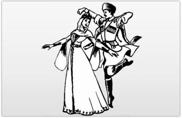 Раскраска национальные костюмы Адыги