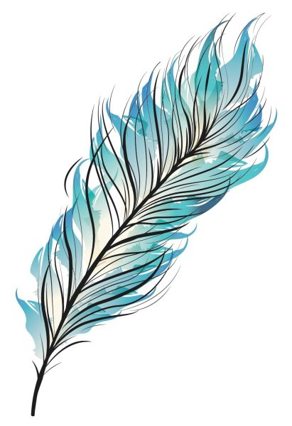 Перо рисунок цветной