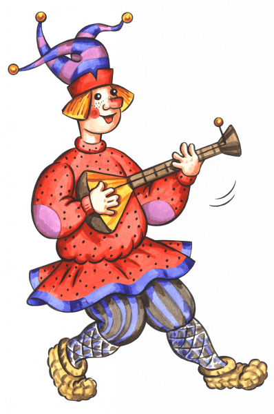 Петрушка Скоморох раскраска