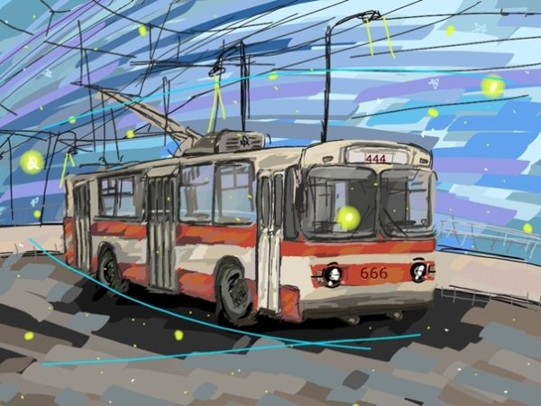 Троллейбус рисунок