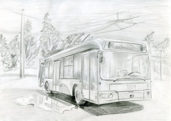 Троллейбус рисунок