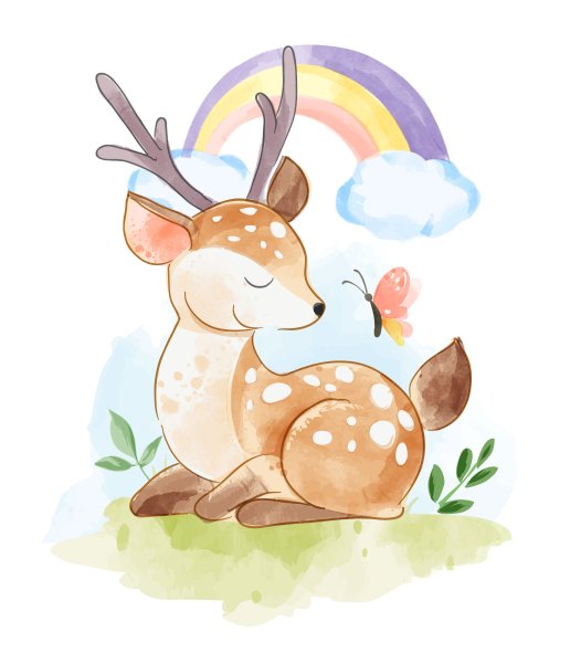 Животные акварелью в детскую