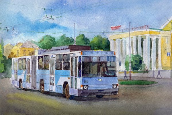 Раскраска троллейбус