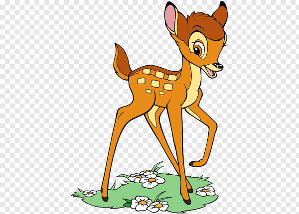 Олененок Бэмби на белом фоне