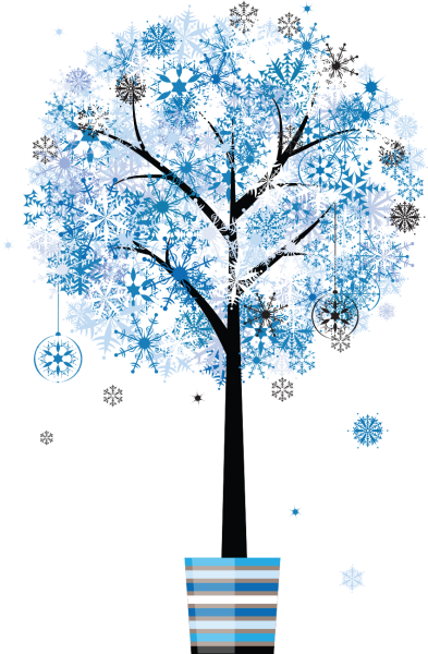 Зимние деревья мультяшные