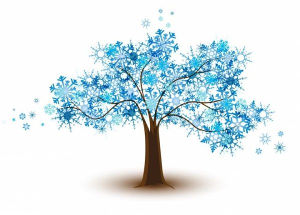 Мультяшное зимнее дерево