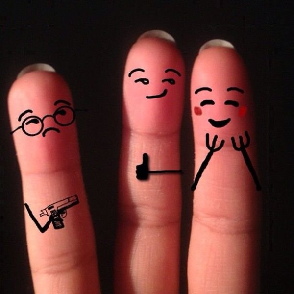 Прикольные рисунки на пальцах