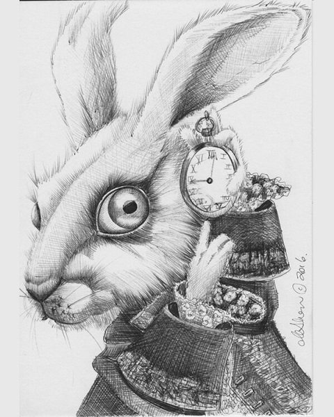 Кролик из Алисы в стране чудес эскиз