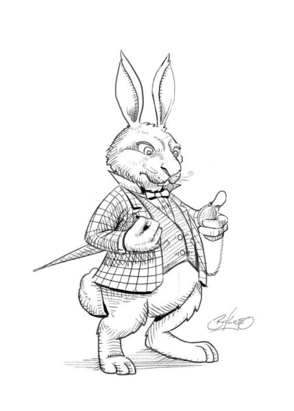 Белый кролик из Алисы в стране чудес