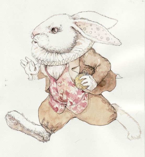 Алиса в стране чудес иллюстрации кролик