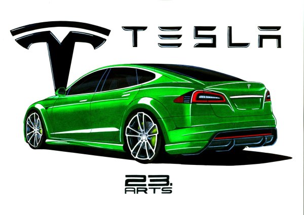 Нарисовать машину Тесла