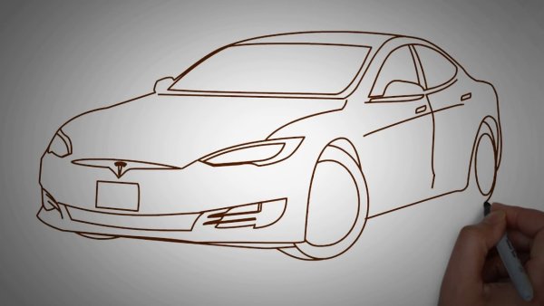 Тесла рисунок машина