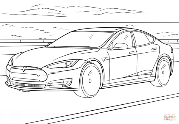 Раскраска Тесла модель s