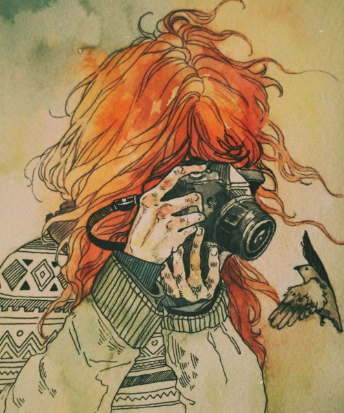 Рыжая девушка иллюстрация