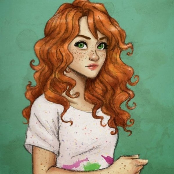 Кудрявые волосы в мультяшном стиле