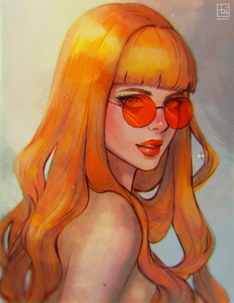 Рисунок рыжей девушки