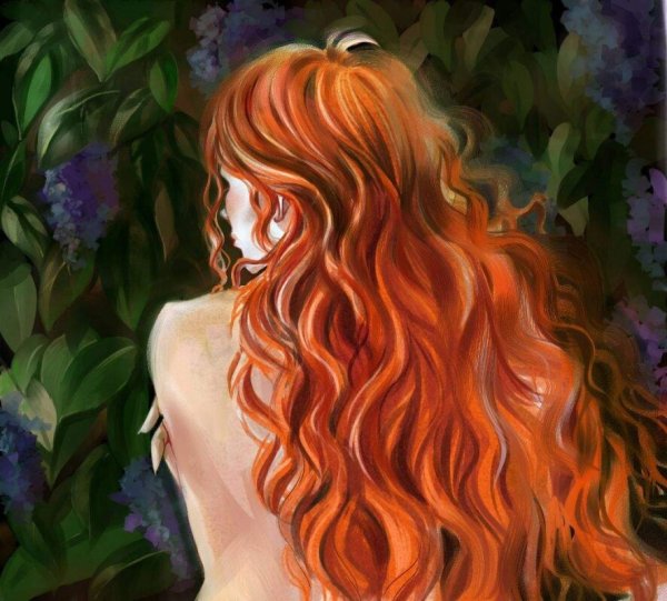 Картина девушка с рыжими волосами