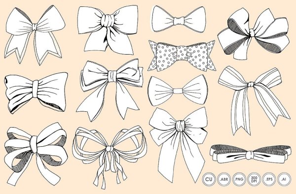 Бант карандашом