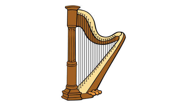 Арфа для раскрашивания детям