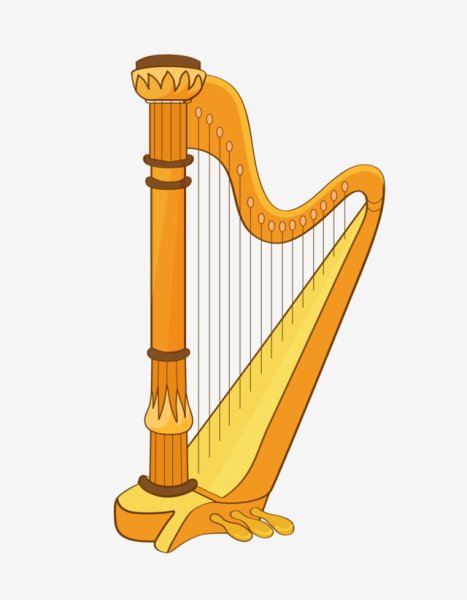 Раскраска арфа музыкальный инструмент