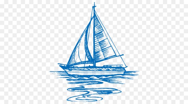 Парусная яхта вектор