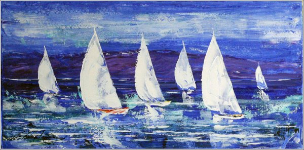 Парусная яхта живопись