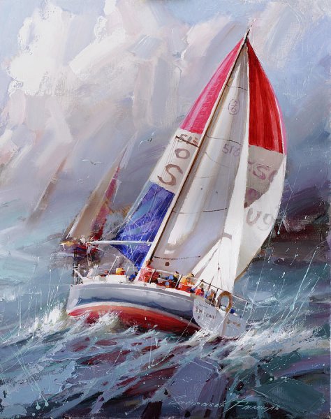 Парусная регата рисунок