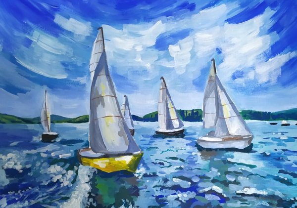 Терри Харрисон Акварельные пейзажи море корабль