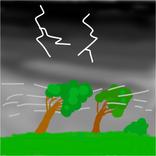 Рисование "гроза в лесу" в старшей группе