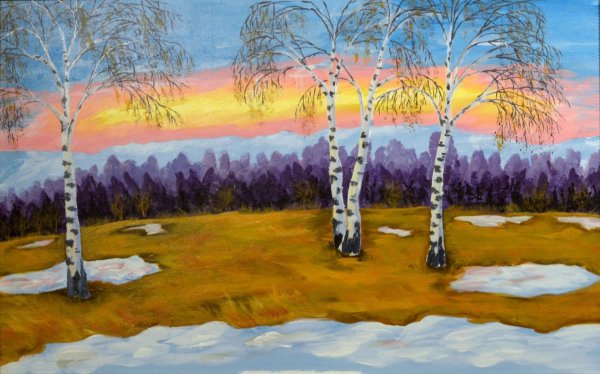 Весенний пейзаж набросок