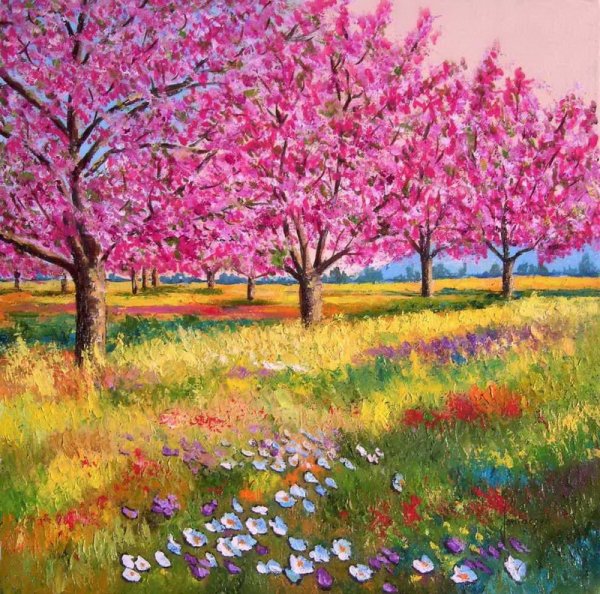 Весенний пейзаж рисунок