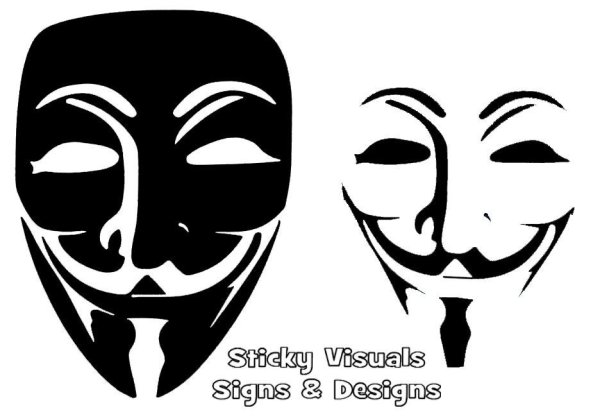 Маска Анонимуса трафарет