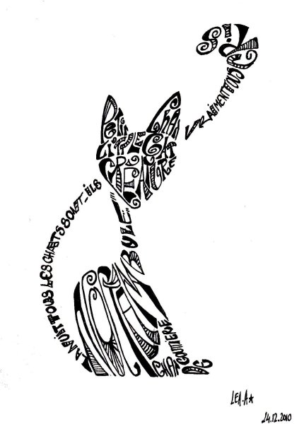 Аппликация из шрифтов