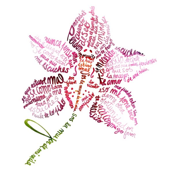 Шрифтовая композиция цветок