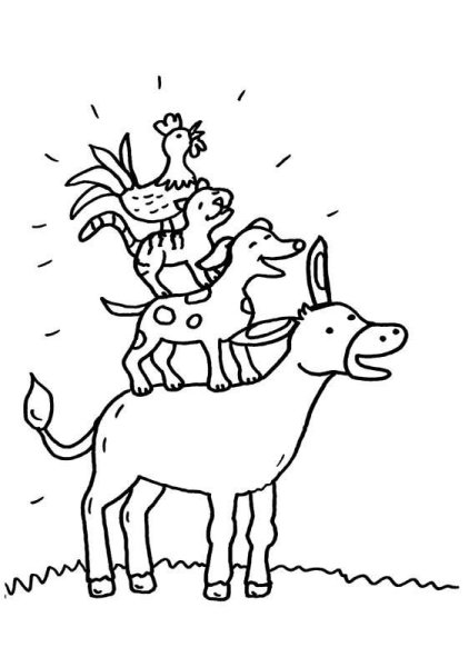 Братья Гримм Бременские музыканты раскраска