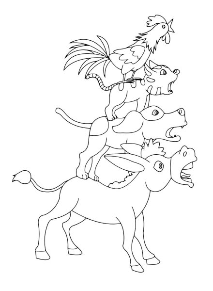 Герои бременских музыкантов раскраска