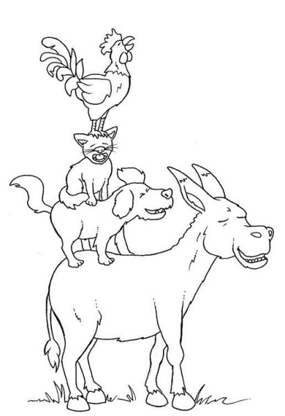 Детские рисунки Бременские музыканты