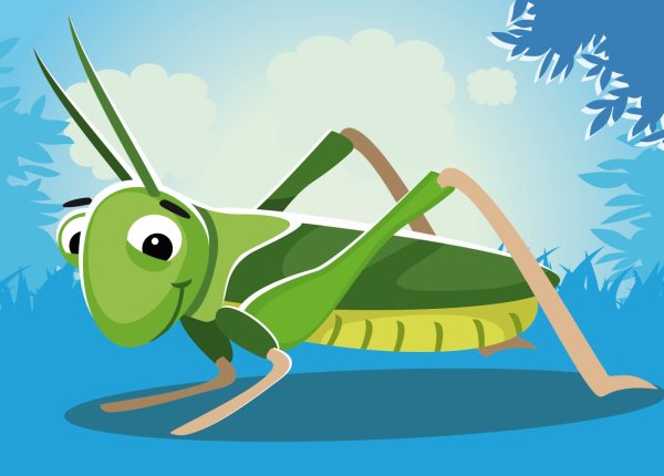 Кузнечик детский рисунок