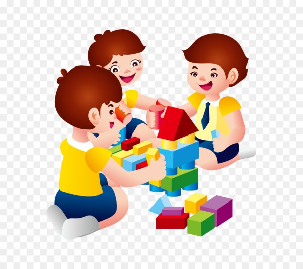 Играющие дети на прозрачном фоне