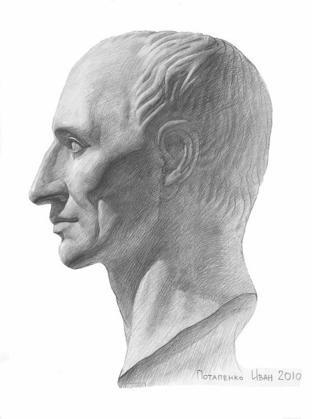 Гай Юлий Цезарь гипсовая голова